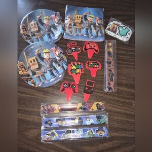 Legos Gaming Birthday Party Supplies & Party Favors Bundle, Plates Napkins